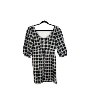 Chloe’ Kristyn Womens black and white checkered pattern Dress Size 8 NWT